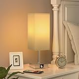 Aooshine Bedside Lamp Touch 3 Way Dimmable USB A+C Ports White Shade view 3