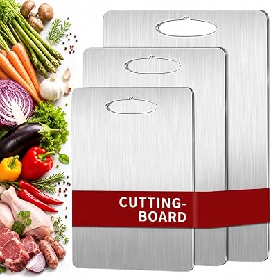 Set di 3 Tagliere in Titanio, S316 Tagliere Acciaio Inox per Cucina