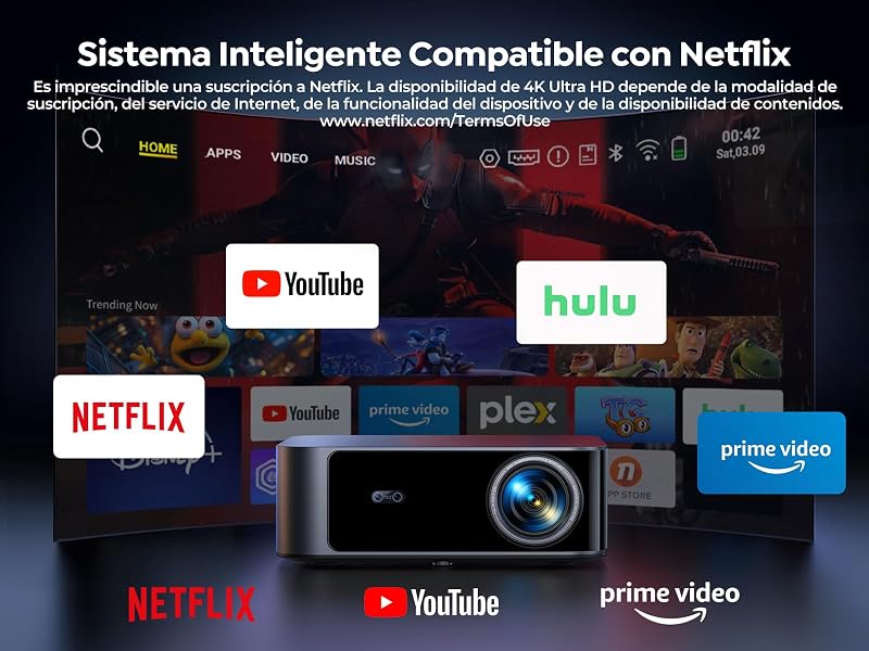 Projetor 4K | Alto Brilho 1700 ANSI | Netflix Ready| 50W Áudio Dolby — foto 4 de 6