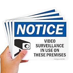 SmartSign (Pack of 4) 5 x7 inch “Notice - Video