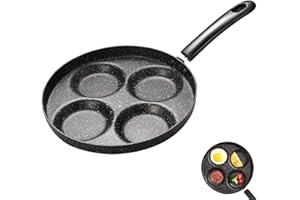 Non-Stick 4-Cup Egg Frying Pan Aluminium Alloy Cooker for Burger Pancake Omelette Stone Coated Cookware Gas Stove