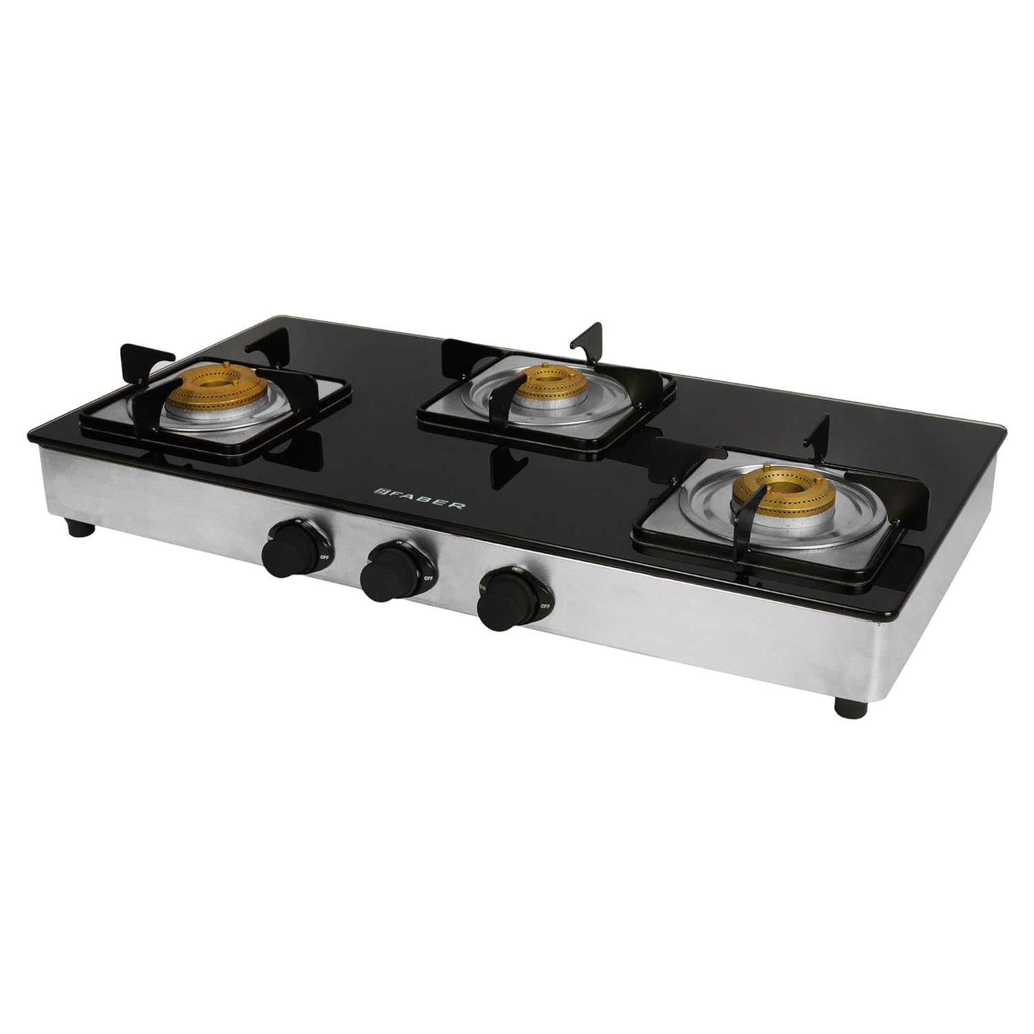 Auto Ignition Supreme Plus Glass Stove 3 Burner Glass Cooktop Faber
