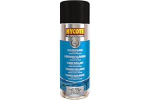 Hycote Black Spray Paint, Gloss Black, 13.5 Oz - Fast Drying, UV & Weather Resistant, Acrylic Formula for Superior Protection – For Automotive & DIY Use, 400ml