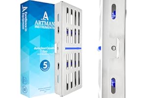 ARTMAN INSTRUMENTS ARTMAN Instrument Cassette Rack for 5,7,10 & 20 Instruments Box Dental Instruments Organizer (for 5 Instruments)
