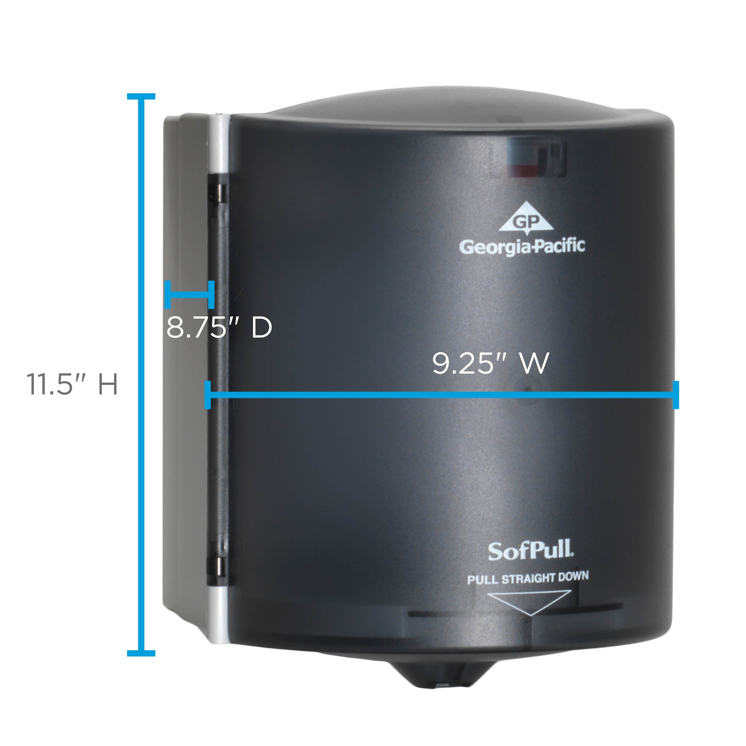 SofPull Centerpull Regular Capacity Paper Towel Dispenser by GP PRO, Translucent Smoke, 52409, 9.250” W x 8.750” D x 11.500” H