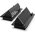 2-in-1 Vent Deflectors & Floor Vent Covers, Adjustable Floor Register 4x10, Air Vent Deflector for Home Floor, Office, Ceiling, Tool-Free Install, Black, 2 Pack