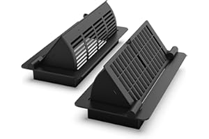 BYEWIRE 2-in-1 Vent Deflectors & Floor Vent Covers, Adjustable Floor Register 4x10, Air Vent Deflector for Home Floor, Office, Ceiling, Tool-Free Install, Black, 2 Pack