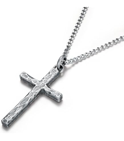 SILVER925 SQUARE&CROSS TOP NECKLACE シルバー Sterling Silver Square Edge Cross with High Polish Finish and