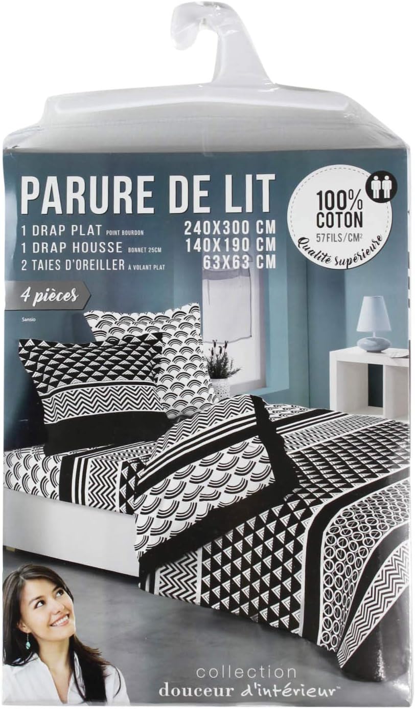 Voxloud Com Ameublement Et Decoration Parures De Lit Douceur Dinterieur Parure Drap 4 Pieces 140x190 Cm Sansio