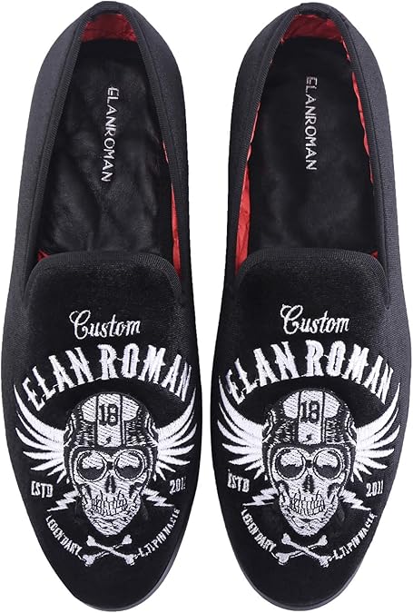 velvet tuxedo slippers