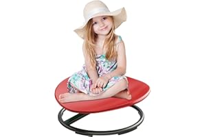 Pterying Spinning Chair for Autistic Kids, Autism Sensory Spinning Chair, Sit and Spin Toddler Spinning Seat Training Body Coordination and Balance, Upgraded Red Rounded Shape