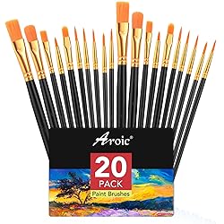 AROIC Acrylic Paint Brush Set, 2 Packs / 20 pcs