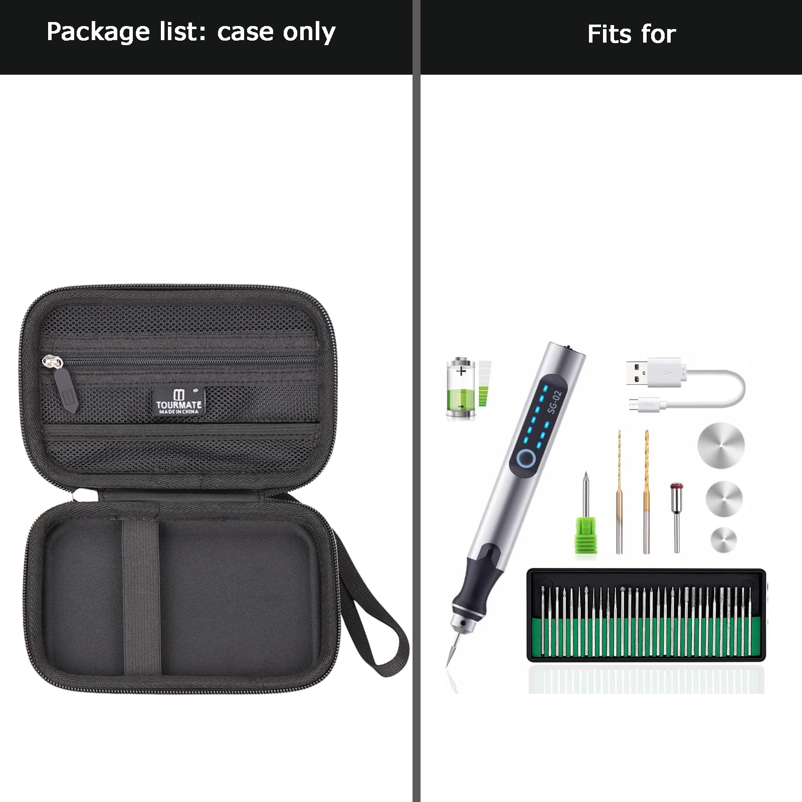 Travel Carrying Case for VQVYBXN Cordless Mini Electric Engraver Rotary Tools Engraving Pen (Box Only)
