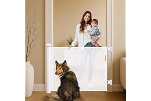 Baby Gate - Upgraded Stair Gates for Dogs, 59"x33" Stair Gates for Baby Safety Gates for Children Pets One Handed Silent Oper