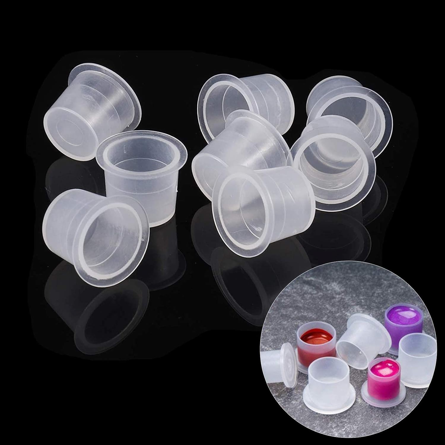 Surflyee Tattoo Ink Cups 330 PCS - 9mm, 13mm, 15mm - Adult, White, Waterproof, 330 Count (Pack of 1) - Image 5