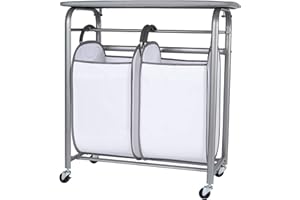 Neatfreak - Laundry Sorter with Ironing Board - 3-in-1 Laundry Basket, Ironing Station & Laundry Folding Table - 2 x Tote Hampers for Laundry, Towels & Bathroom Storage