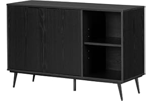 South Shore Mezzy 2-Door Sideboard Black Oak, Contemporary