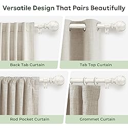 Zeerobee Wood Curtain Rods for Windows 66 to 120, 1