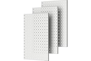 Pegboard Smith Metal Pegboard Panels, 16" x 12" Heavy-Duty Wall Peg Boards for Garage Tool Storage, Pegboard Organizer System (Pack of 3, Gray)