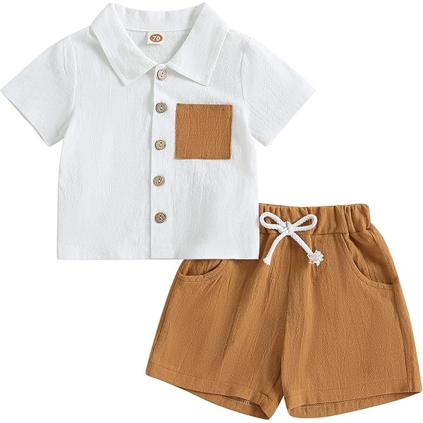 VerPetridure Toddler Baby Boys Summer Clothes Short Sleeve Button Down Shirt With Bowtie