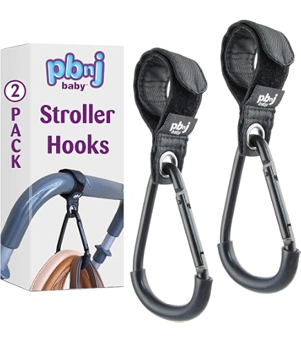 2-Pack Stroller Hooks Compatible with Babyzen YOYO & YOYO2, Durable Clips for Diaper Bags, Groceries & Purses, Black : Baby