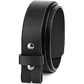 No Buckle Belt | Made in USA Mens Cowboy Belt | 1 1/2" Leather Belt Strap with Snaps