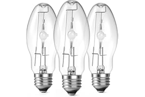 Huquary 3 Pack Lighting Metal Halide Ed17 Bulb, Medium Base (e26), 24000 Hour Span Life, 6000 Lumen, 4000k, Clear Metal Halide Bulb(100 W)