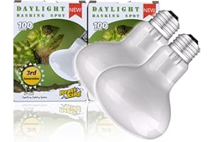 ReptiKing Reptile Heat Bulb Lamp, 2-Pack 100W Daylight Basking Spot, Bearded Dragon/Turtle/Lzard/Gecko Light Bulb, UVA Heat Lamp, Basking Light for Reptiles