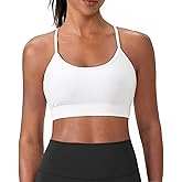 Sports Bra for Women Strappy Padded Longline Yoga Bras Criss Cross Back Spaghetti Gym Workout Bras Crop Cami Tops