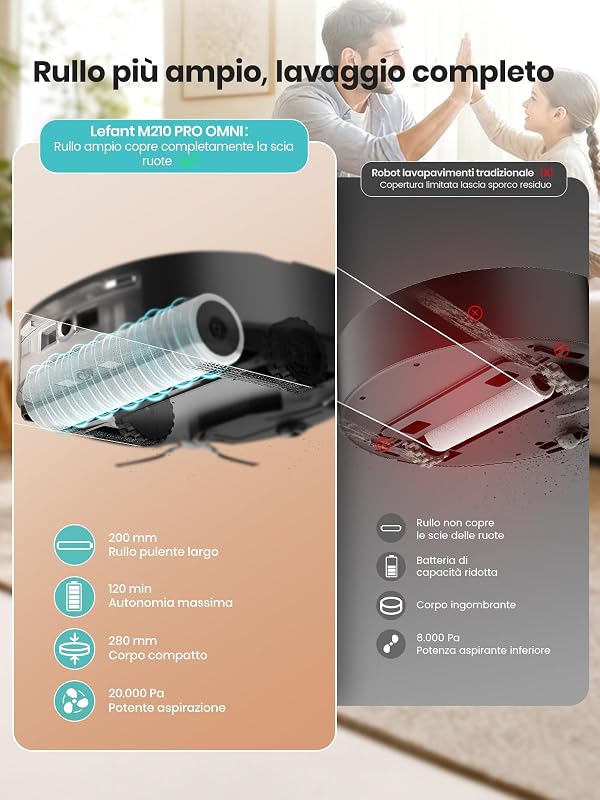 Robot aspirapolvere e lavapavimenti M265-BTN1