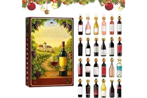 Wine Advent Calendar 2025, Alcohol Advent Calendar 2025 for Adults, 24 Mini Bottles of Red & White Wine Christmas Advent Cale