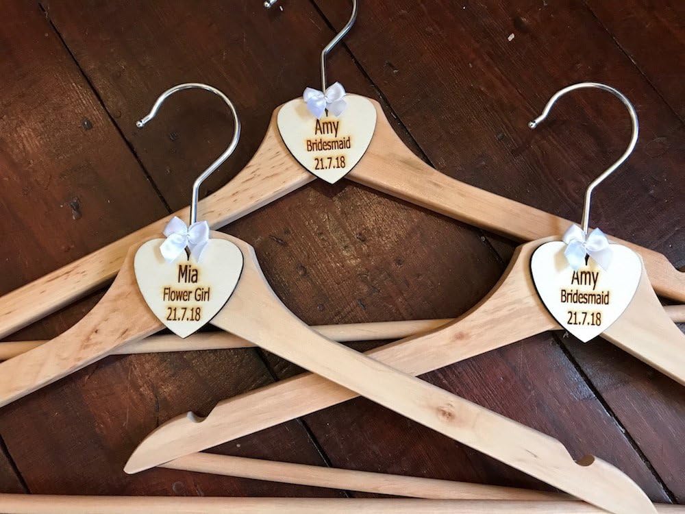 Una Casa Personalised Wedding Bridal Party Coat Hangers