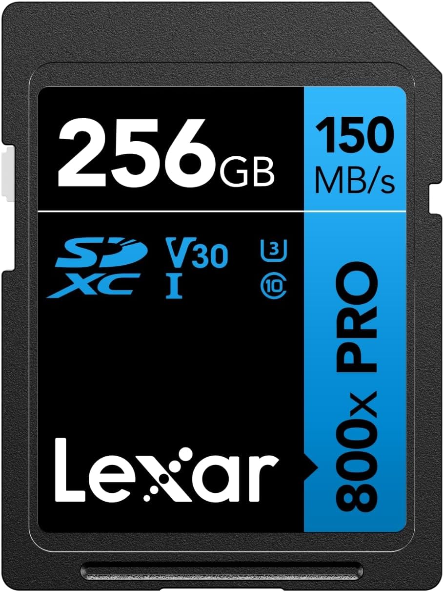 Lexar 256GB 800x PRO SD Card SDXC UHS-I V30 U3 Class 10 LSD0800P256G-BNNAA