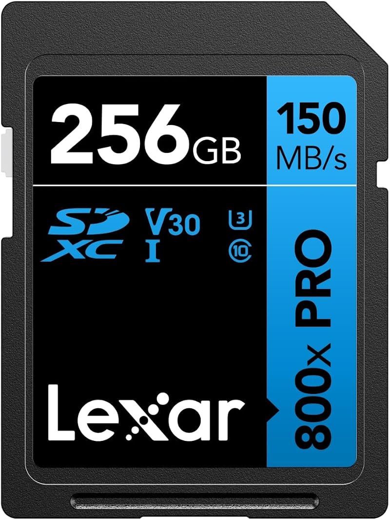 Lexar 256GB 800x PRO SD Card SDXC UHS-I V30 U3 Class 10 LSD0800P256G-BNNAA