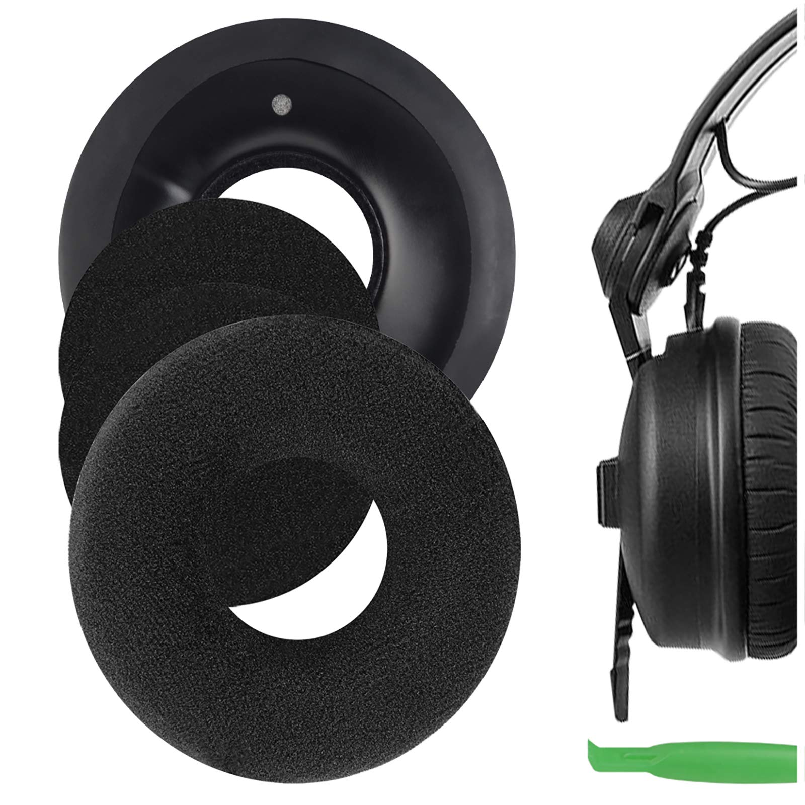 Geekria Comfort Velour Replacement Ear Pads Compatible with Sennheiser HD25-1, HD25, HD25SP, 25SP-II Headphones, Ear Cushions with Video Guide (Black)