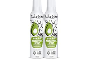 Chosen Foods 100% Pure Avocado Oil Spray, Keto Diet Friendly, Kosher Cooking Spray for Baking, High-Heat Cooking and Frying (6 oz, 2 Pack)