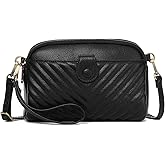 GAEKEAO Crossbody Bags for Women Small Genuine Leather Shoulder Purse Cross Body Bag with Wristlet Top Zipper
