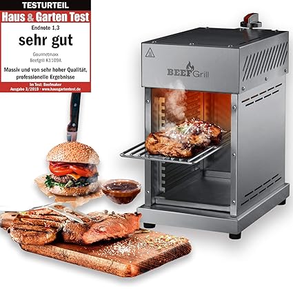 GOURMETmaxx Leistung: 3500 Watt (3,5KW) Oberhitze Gasgrill für Temperaturen bis zu 800° C | Hochleistungs Grill für Steaks wi