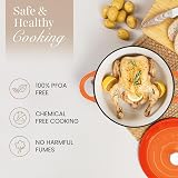 Nuovva Enamelled Cast Iron Dutch Oven 5 Quart Orange 24cm with Lid view 4