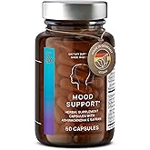 CLAV Mood Support Supplement - with Ashwagandha + Saffron Extract + 5-HTP Griffonia + Siberian Ginseng + Rhodiola rosea - 60 Capsules