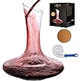 MWNI Wine Decanters and Carafes,Lead-Free Crystal Wine Decanter Set With Stopper and Brush,Used as Wine Aerator,Wine Carafe,Red Wine Decanter, Glass Decanter Wine Accessories, Wine Gifts(1800ml)