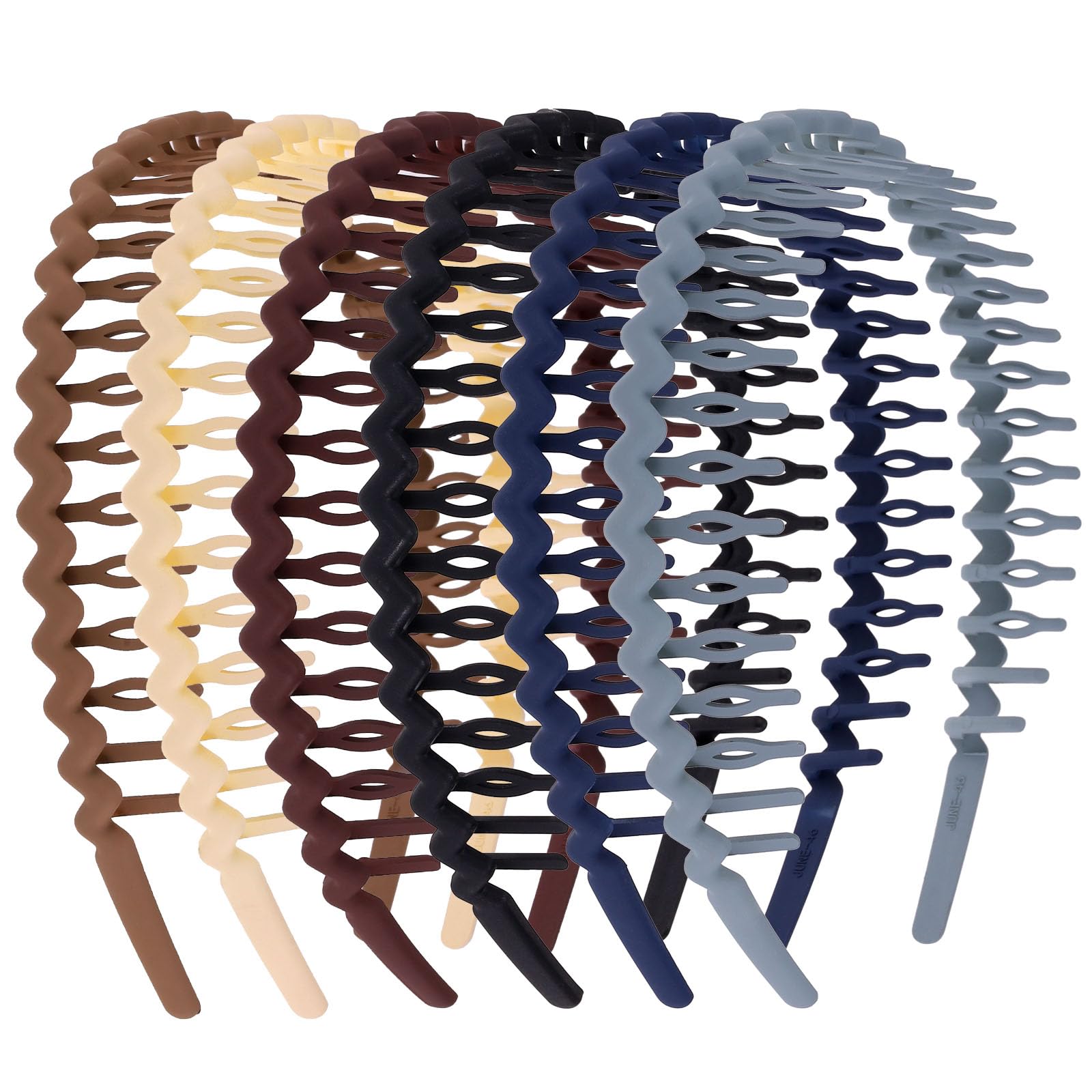 WLLHYF 6 Pieces Shark Tooth Hair Comb Headbands for Girls Women Plastic Wave Shape Headbands Non-slip U Shaped Colorful Shark Tooth Hair Bands Hair Styling Accessories (Set 1, One size)