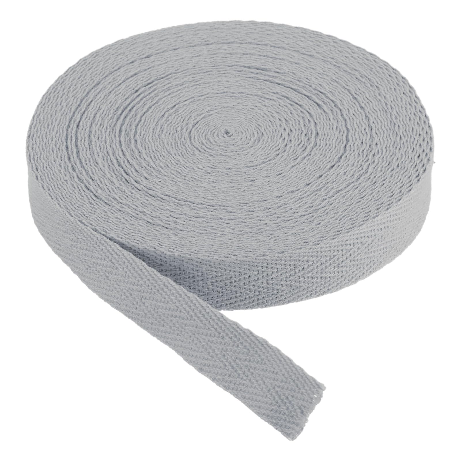 PATIKIL Cotton Twill Tape 15mm(5/8") 9m(10 Yards) Cotton Ribbon Bias Binding Tape Herringbone Webbing Trim for Sewing Gift Wrapping DIY Silver Grey