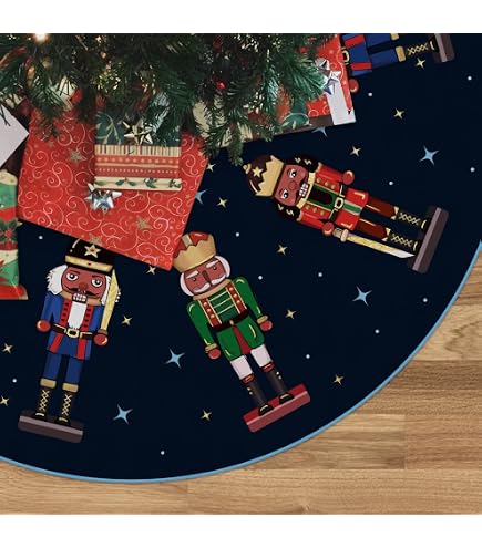 Jupe De Sapin De Noël Rouge 91 Cm Motif Casse-Noisette - Décoration Bas De Sapin, Style Rustique, Fêtes, Maison