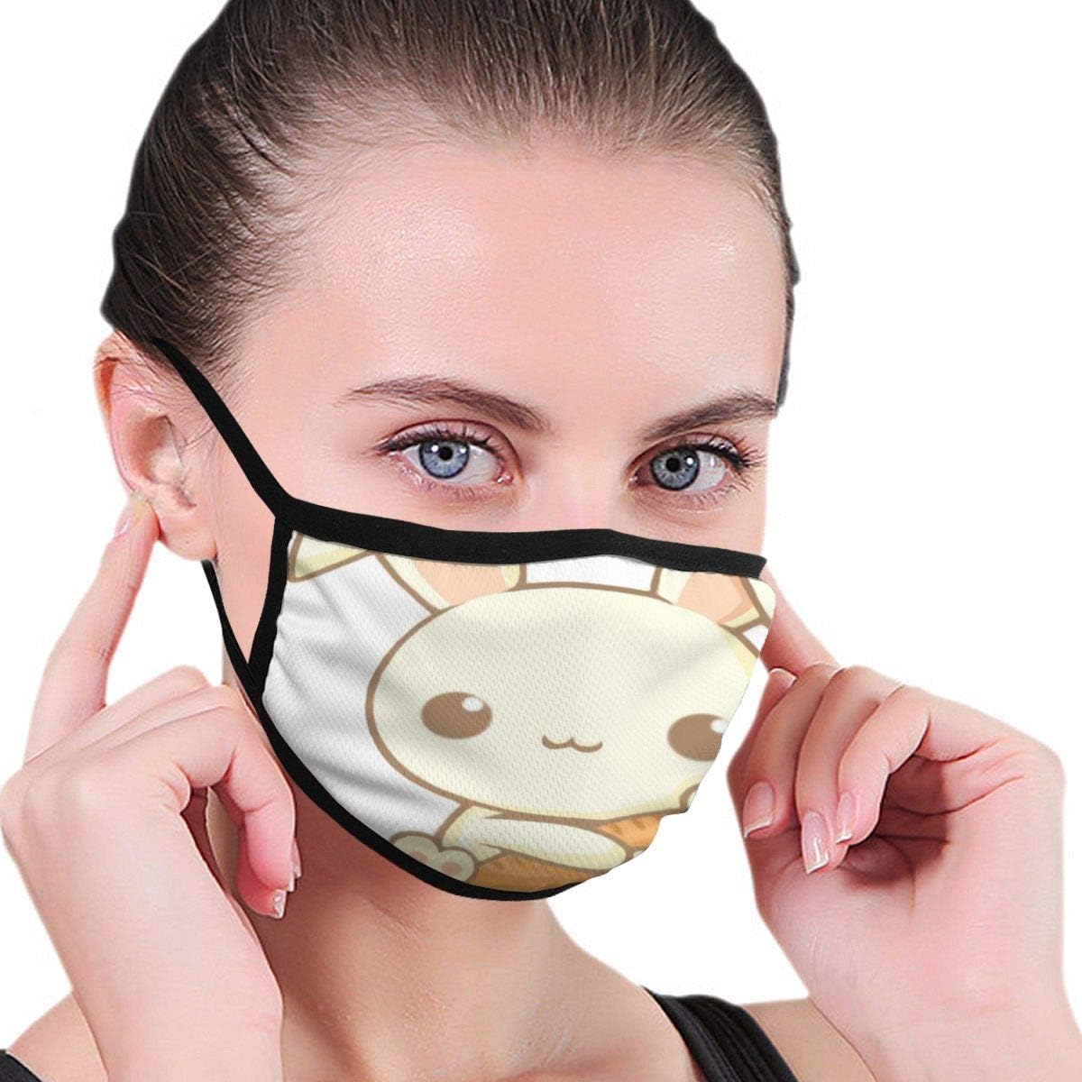 QNOQ Cute Carrot Cartoon Rabbit Pattern Design Half Face Mouth Mask Face Masks Anti-Dust Face and Nose Cover Cool Soft Windproof Ski Mouth Mask