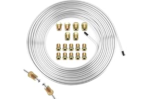 25Ft 3/16 Brake Line Kit,Automotive Brake Line Kit Includes Inverted Brakes Lines Fittings,Universal Brakes Lines Repair Kits