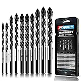 10-Piece Masonry Drill Bit Set for Concrete Tile