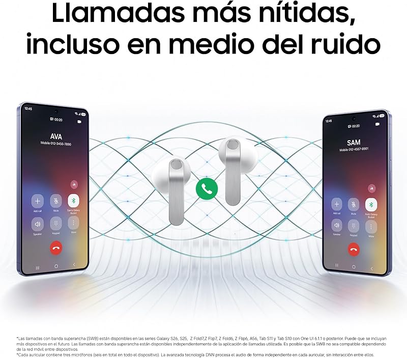 Galaxy Buds4, Auriculares Bluetooth, Audio 240bit/96 kHz, Cancelación de Ruido Adaptativa, Agente IA de Voz, Garantía del Fabricante 3 Años+1 Año Extra, Blanco (Versión Española)