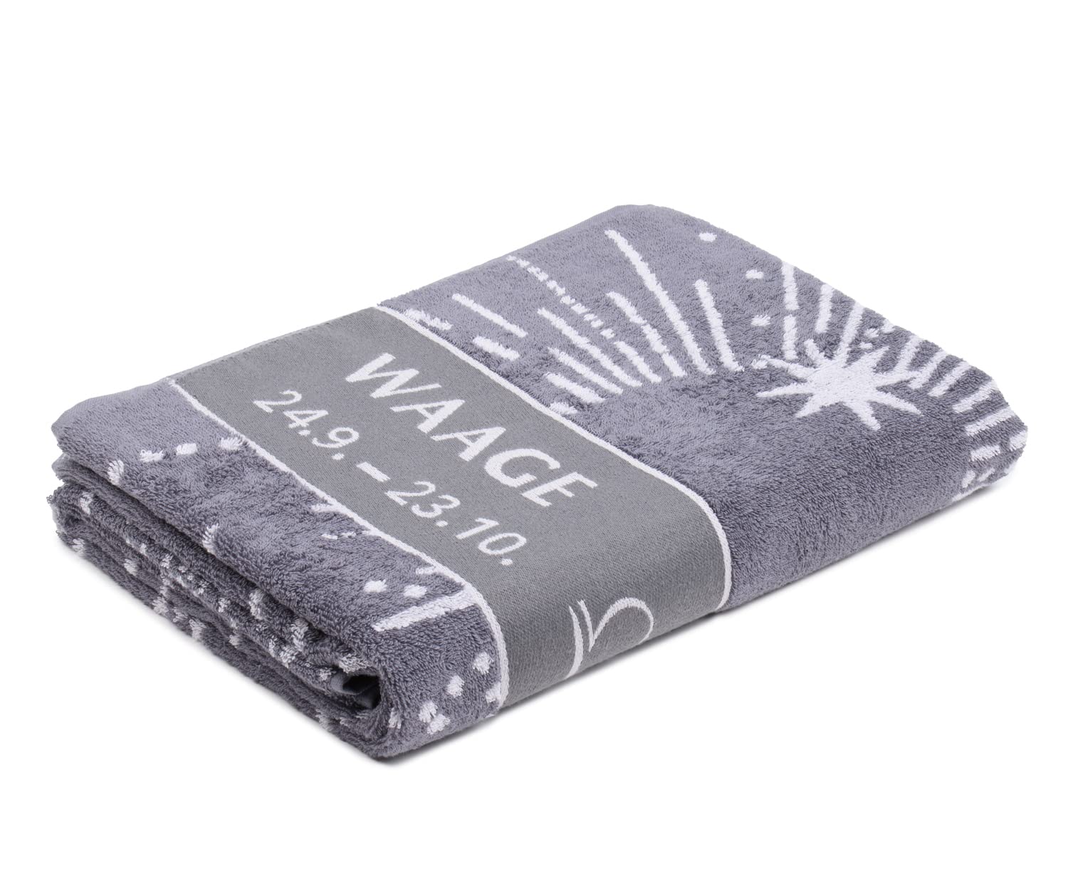 Gözze - Fluffy Sauna Towel with Zodiac Star Sign Design, Libra, 100% Cotton - 80 x 180 cm