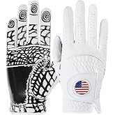 FINGER TEN Golf Gloves Men 2 Pack All Weather Grip | Anti-Slip Stylish Design with Ball Marker, 10% Thicker &amp; 2x More Durable, Fit Right Left Handed Golfers